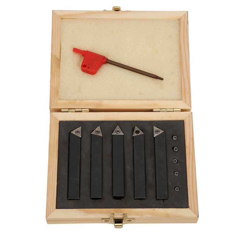 Wood Lathe 5Pcs 3/8in Indexable Turning Tool Set Cemented Carbide Machining Lathes Cutting Facing Tools lathe