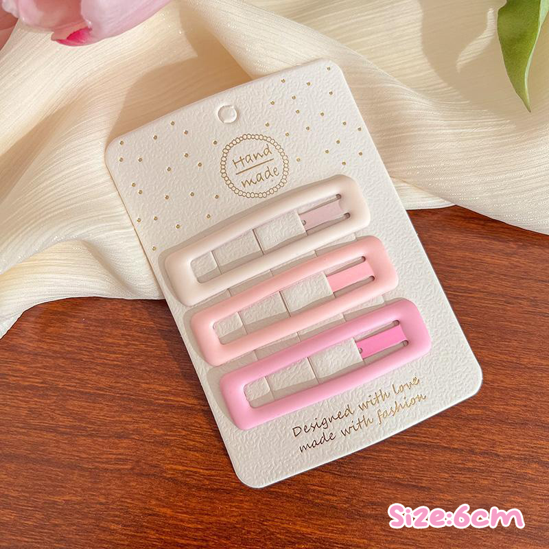 3pcs/set Mini Korean Style Frosted Pink Color Hairpins For Women Girls Star BB Hair Clips Pin Snap Ornaments Accessories: Yellow