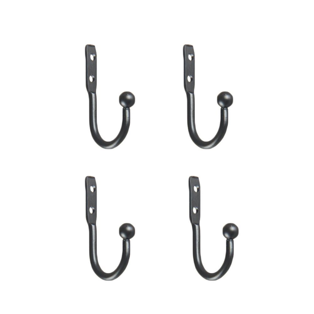Mini gancho de 12 Uds., ganchos de pared de tamaño pequeño, colgador decorativo de puerta, colgadores de pared de aleación de Metal, ganchos negros (4 ganchos y 8 tornillos)