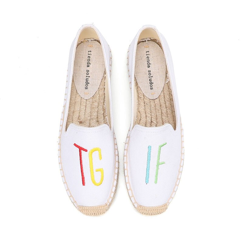 Zapatos de goma de cáñamo limitado para Mujer, alpargatas planas con plataforma Oxford para alfabeto, novedad de