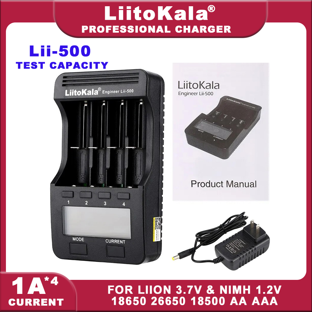 Liitokala Lii-500 Lii-600 3.7V 18650 18350 18500 16340 17500 26650 1.2V AA AAA NiMH Detection Capacity Lithium Battery Charger