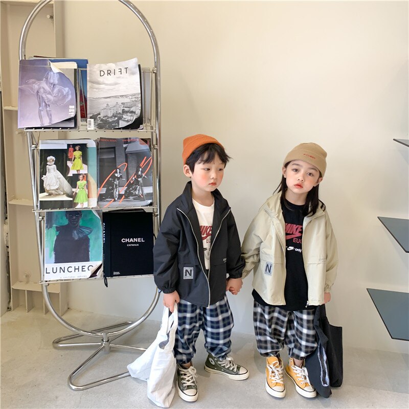 Herfst Dunne Losse Plaid Casual Broek Unisex Alle-Match Enkel-Gebonden Broek 2-7 Jaar Jongens En meisjes Bodems