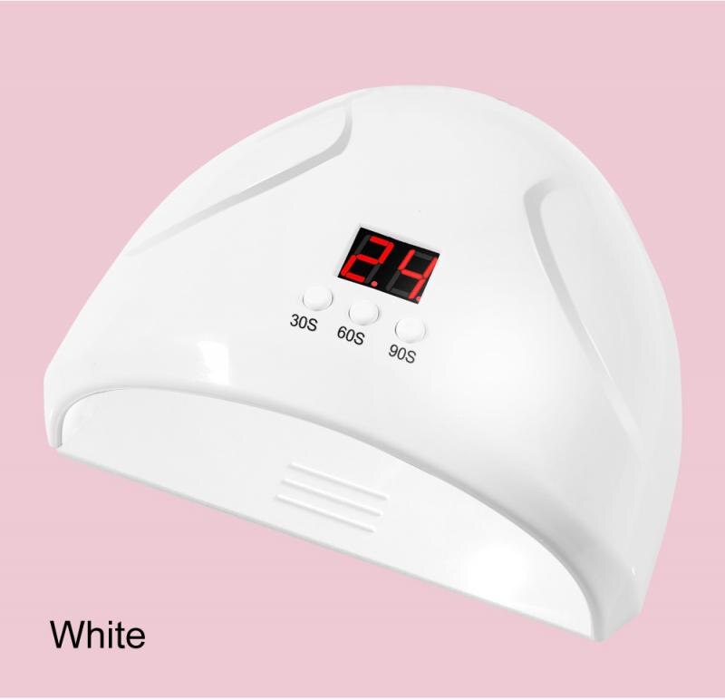 1pc 36w smart sensor neglelampe timing uv gel negle led lysterapi maskine usb interface multifunktionel neglepleje tørrelampe: Hvid