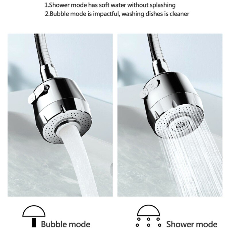 Buse de robinet de cuisine, pulvérisateur de brumisateur, buse d'économie d'eau, tête de filtre de robinet ajustable à 360 degrés, buse de robinet, connecteur Fauc