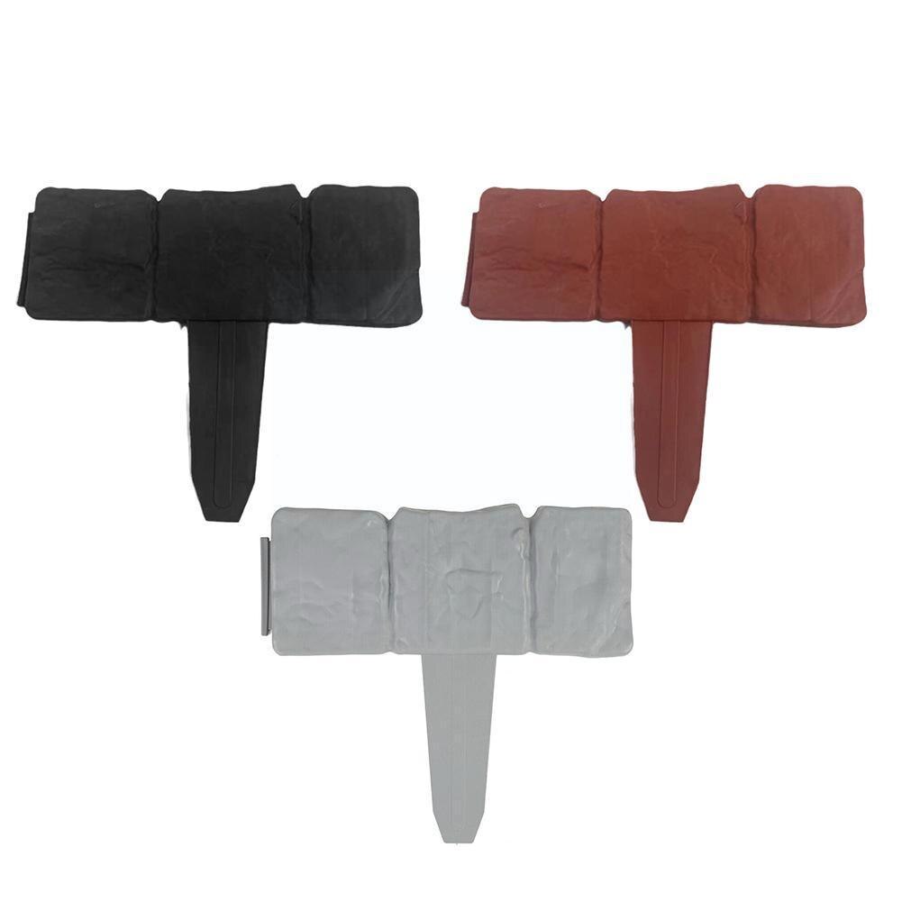 1pcs Garden Fence Edging Cobbled Stone Effect Plastic Lawn Decorations Edging Border Bed Flower Border Plant A0w1