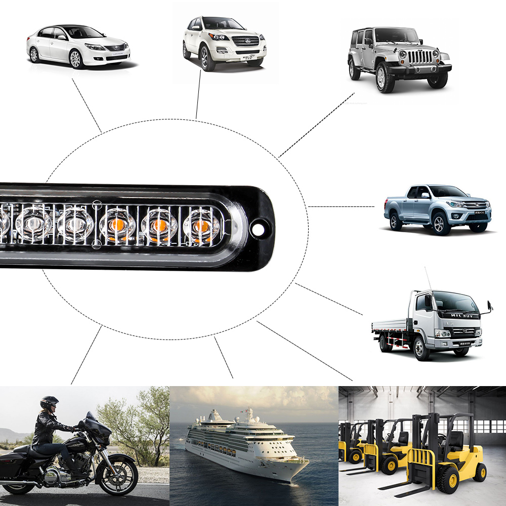 12 LED-Blitzwarnleuchte, weiß, verrotten, blau, LED-Seitenlicht, Rücklicht, 18 Blinkmodi für Auto, LKW, Licht, Polizeilichter, 12 V, 24 V