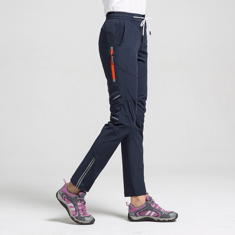 THE ARCTIC LIGHT Summer Fish Quick Dry Pants Fluorescence Women outdoor Trousers Breathable Thin Sports Windproof Mountain Pants: Navy / L