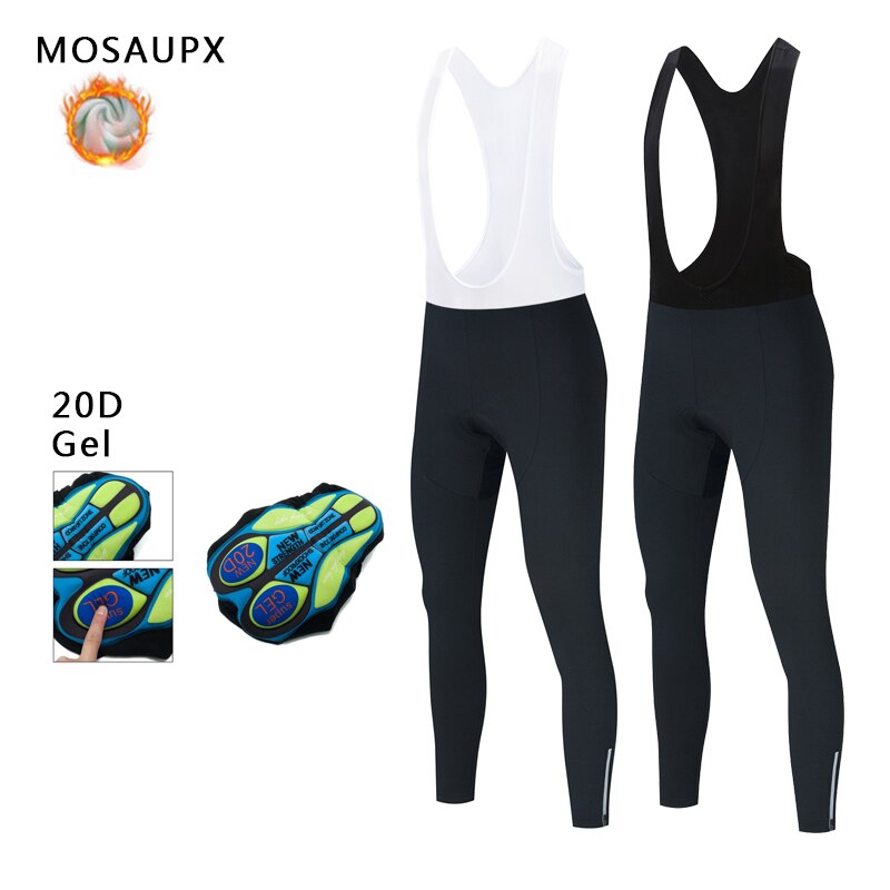 MOSAUPX pantaloni da ciclismo caldi invernali uomo collant in pile termico Pro Team pantaloni da bicicletta MTB Leggings da bici 20D Gel Pad manica lunga