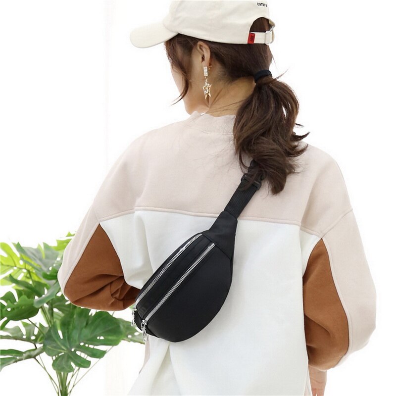Ladies Waist Bag Zipper Large Capacity Male Casual Sports Crossbody Bags Multifunctional Shoulder Bag For Women