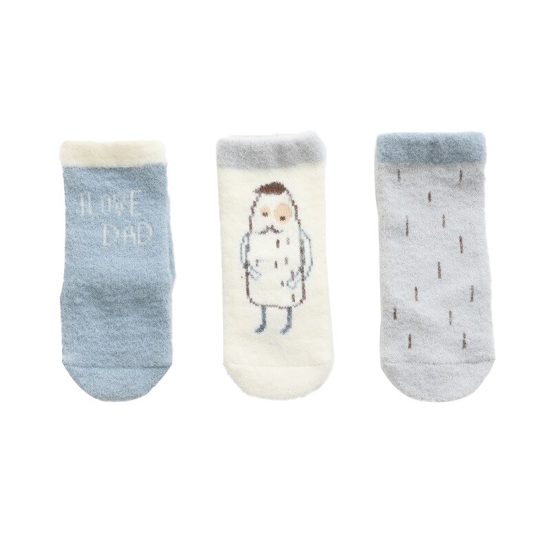 Winter Baby Socks Faux Cashmere Soft Toddler Newborn Socks for Boys Girls Thick Warm Infant Kids Socks 3 Pairs/Lot: Blue / S(0-1Y)