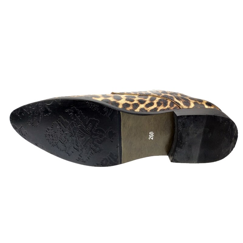 Zapatos de vestir informales Punk para hombre, calzado de punta puntiaguda con estampado de leopardo, zapatos de boda a la novedosa del Reino Unido, color amarillo, británico,