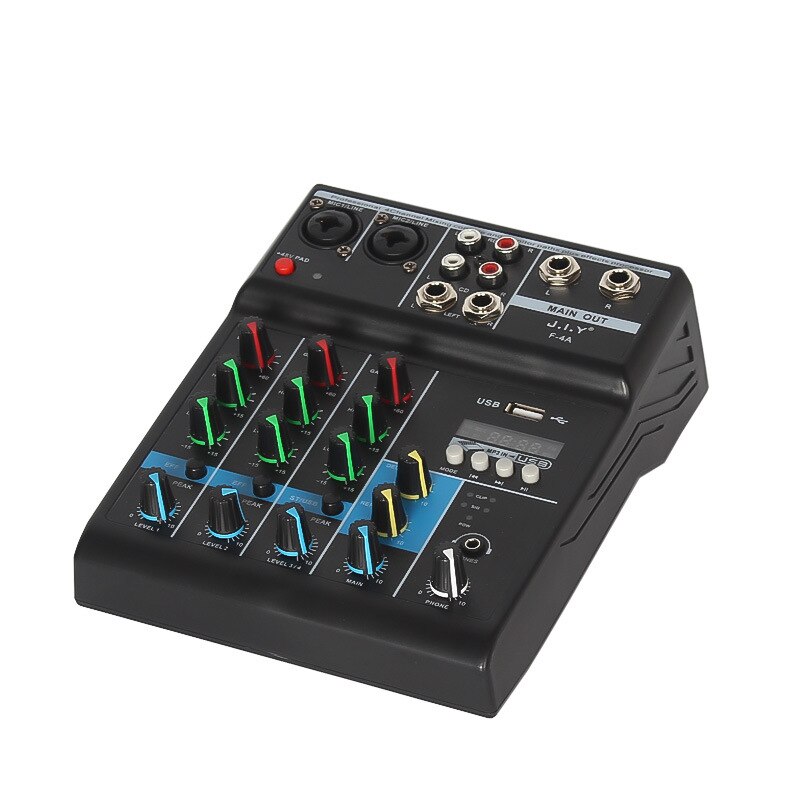 Professionele 4 Kanaals Bluetooth Mixer O Mengen Dj Console Met Reverb Effect Voor Thuis Karaoke Usb Live Stage Ktv