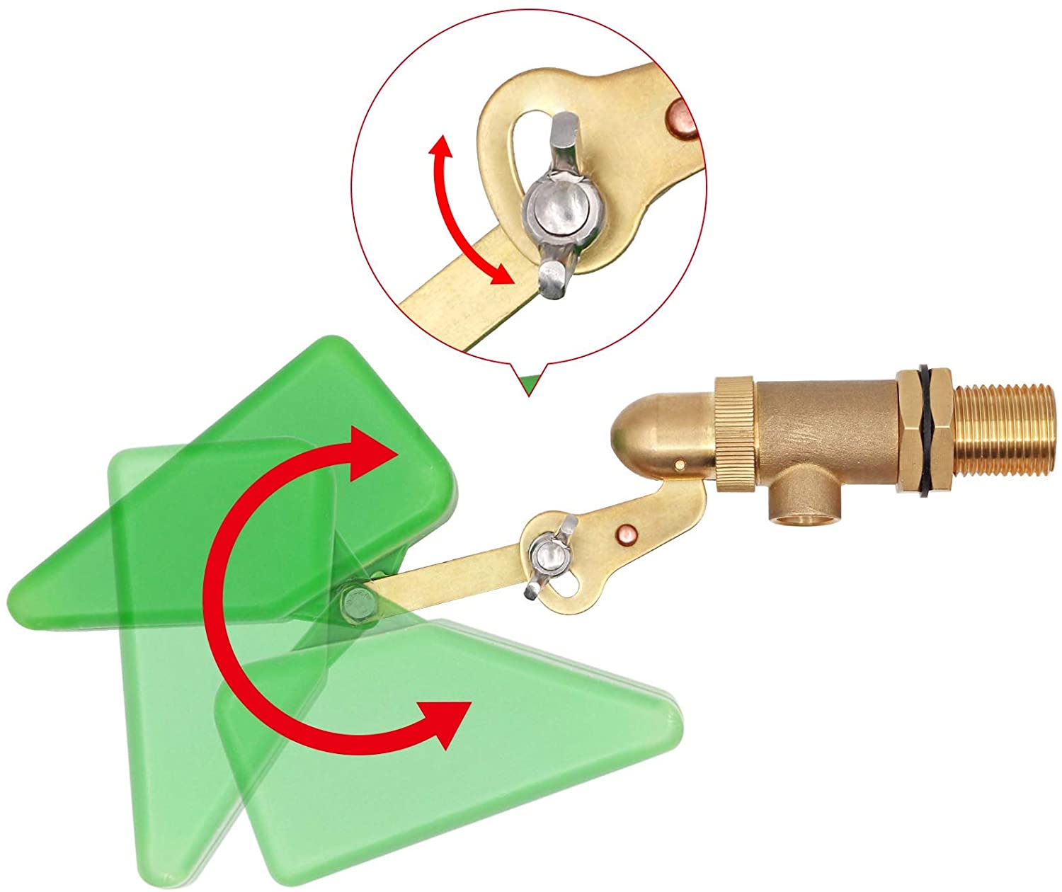 1/2 Inch Messing Valve Float Water Vlotter Met Verstelbare Float Ball Valve Voor Water Tank Fonteinen Vee Waterer