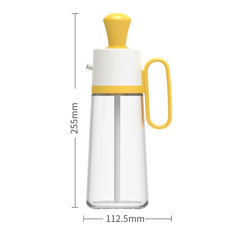 550ML kreatywna kuchnia szklana olejarka dwu-w-jednym butelka oleju gospodarstwa domowego przyprawa uchwyt z pędzlem grill opryskiwacz narzędzia kuchenne: żółty
