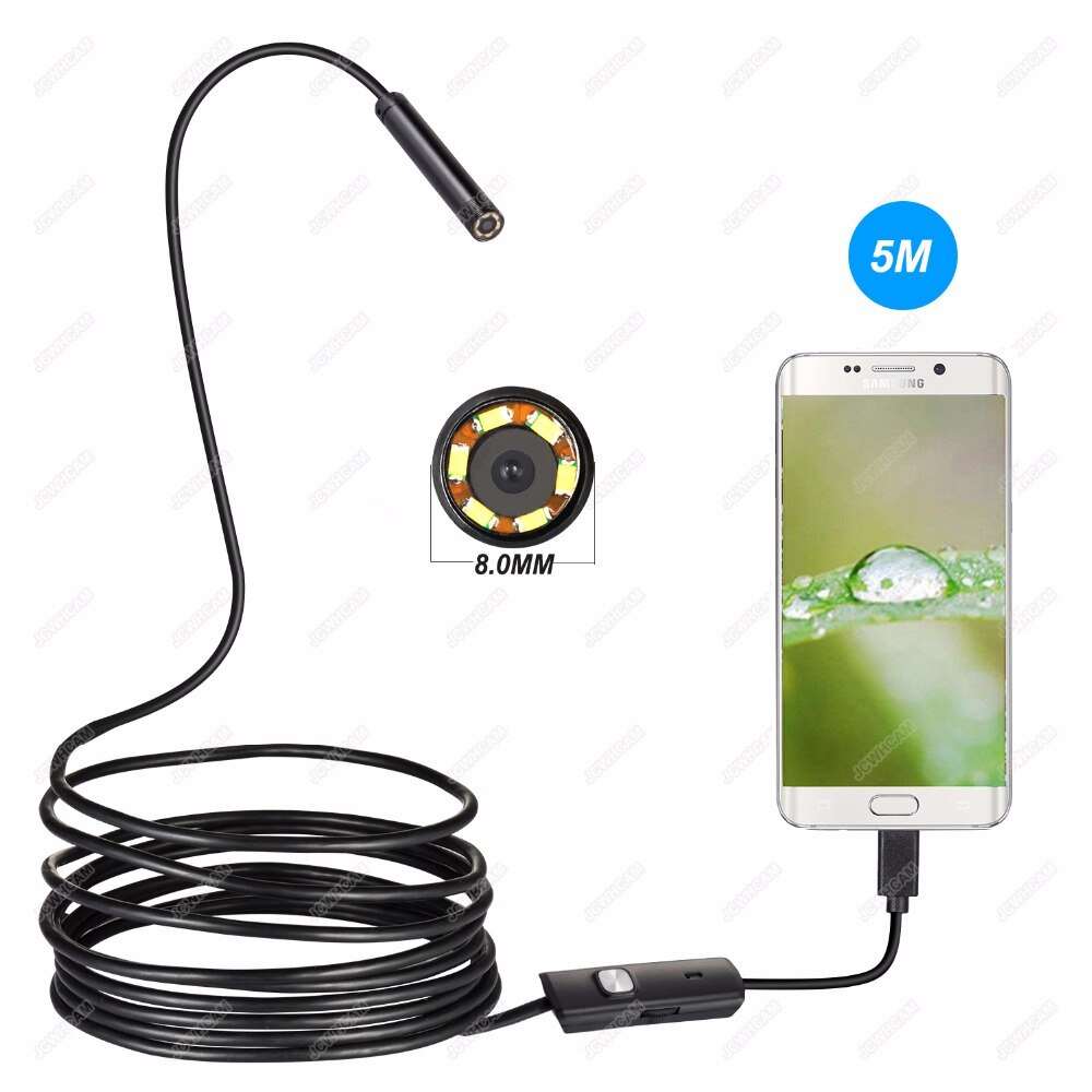 1/2/3/5 m 8mm USB Endoscoop Waterdichte Android Borescope Riool Camera Voor OTG USB draad Snake Tube Camera Auto Inspectie
