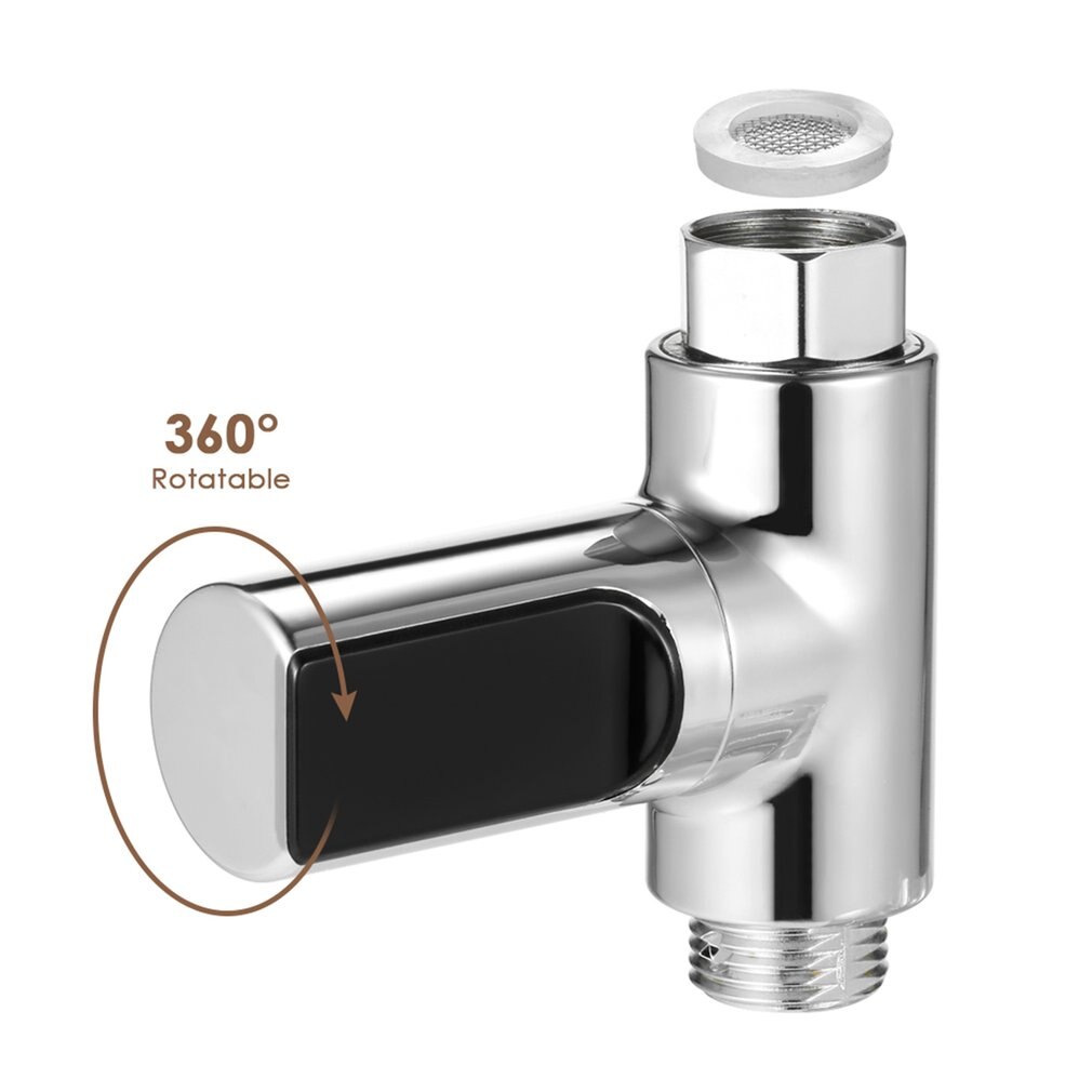 Termómetro de ducha de agua en casa con pantalla LED, medidor de temperatura de agua eléctrico autogenerador para el cuidado del bebé