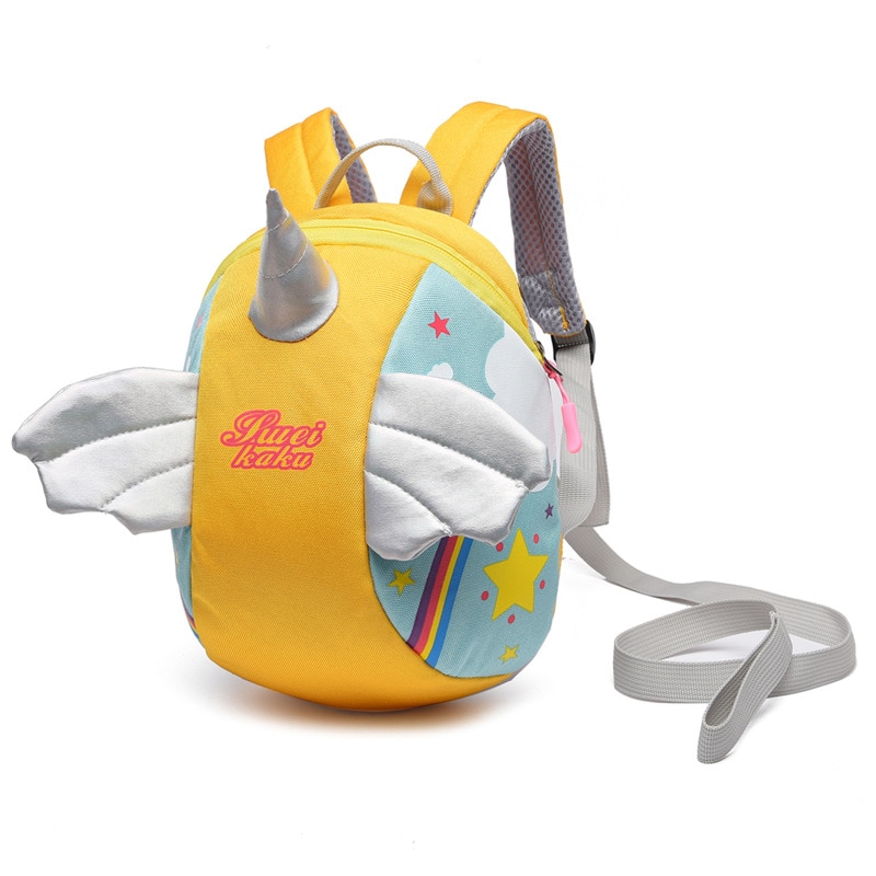 Cute Baby Kid Cartoon Bags Cartoon Unicorn Bee Kid Anti-Lost Bags ToddlerCartoon Backpacks Preschool Backpacks: Yellow Unicorn