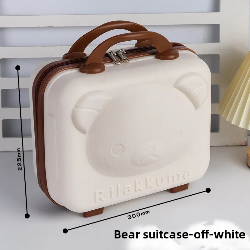 Maleta de viaje de alta estética de mano con oso Adorable, bolsa de cosméticos de gran capacidad, bolsa de almacenamiento de artículos de lavado, bolsa de equipaje: Rojo