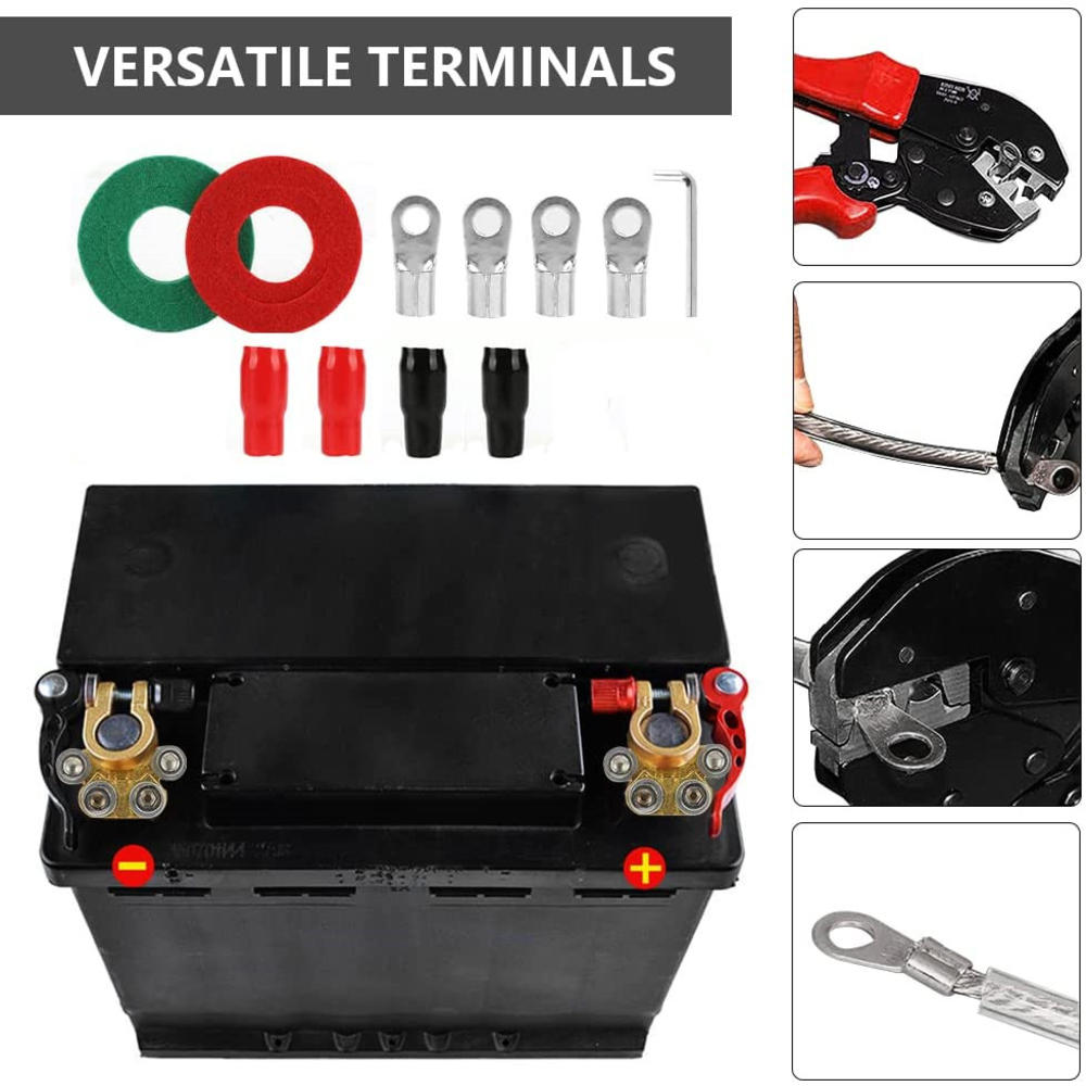 12V Car Battery Terminals Auto Battery Terminal Connector Battery Bornes Cable Terminal Adapter Copper Clamps Clip Screw