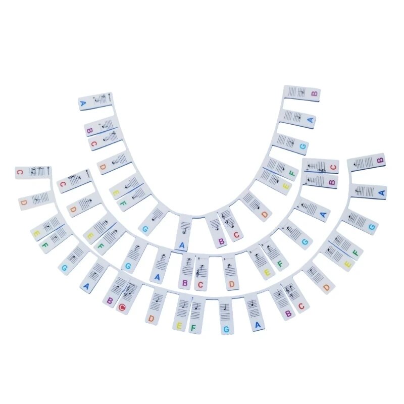 Miwayer Piano Keyboard Stickers for 88/61 Key,Removable Piano Keyboard Note Labels for Learning Piano Notes Guide for Beginner: WHITE