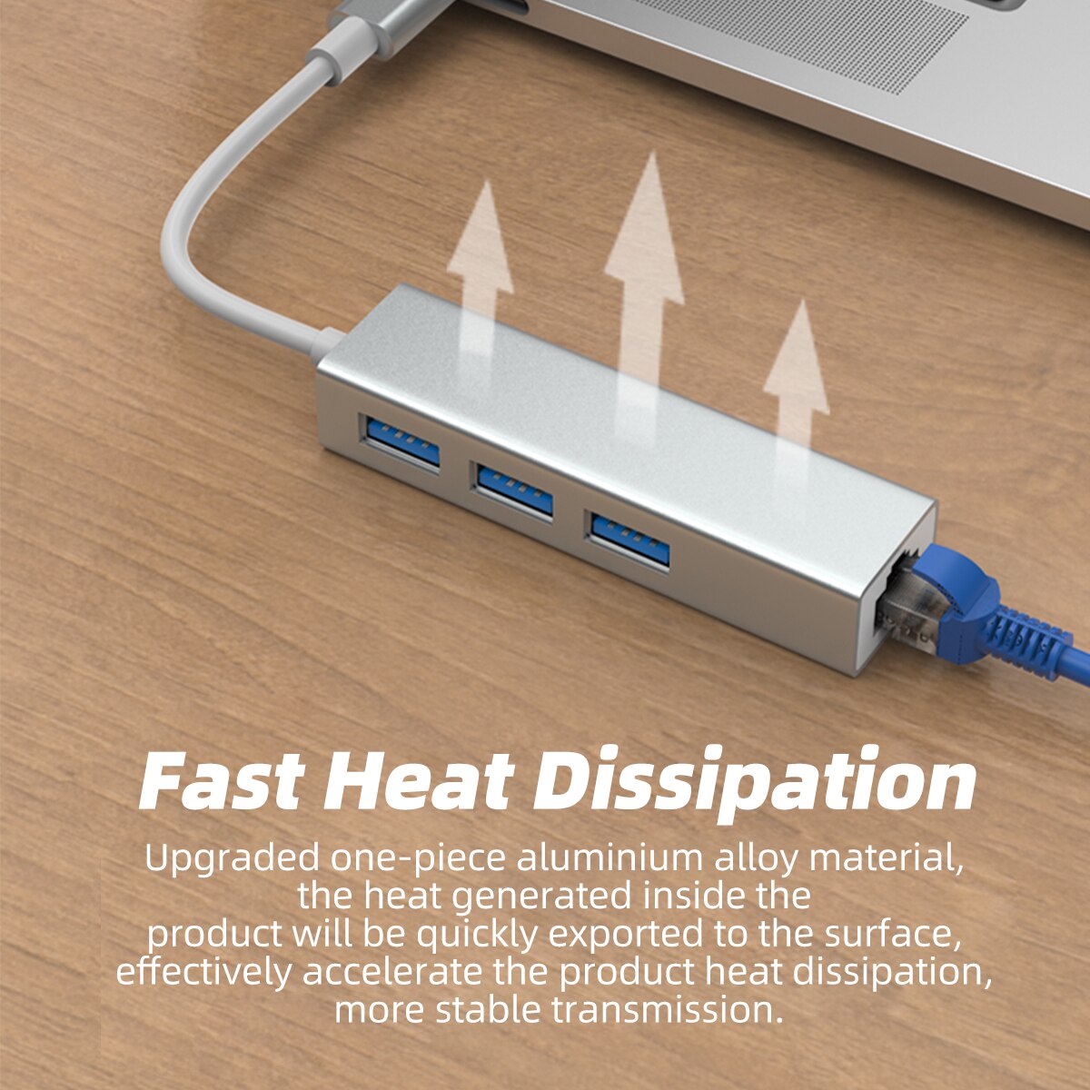 USB Ethernet with 3 Port USB HUB 2.0 RJ45 Lan Network Card USB to Ethernet Adapter for Mac iOS Android PC USB 2.0 HUB Splitter