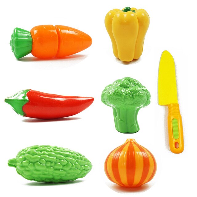 10 PCS Pretend Play Plastic Voedsel Speelgoed Snijden Fruit Groente Voedsel Pretend Play Kinderen Voor Kinderen: Colorful