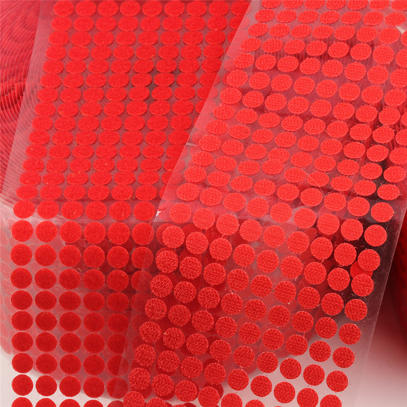 10mm 15mm Mehrfarbig Selbst Klebe Verschluss Band Haken und Schlaufen Punkt Aufkleber Magie Band Nylon Heimat Klitterband Punkte mit Kleber