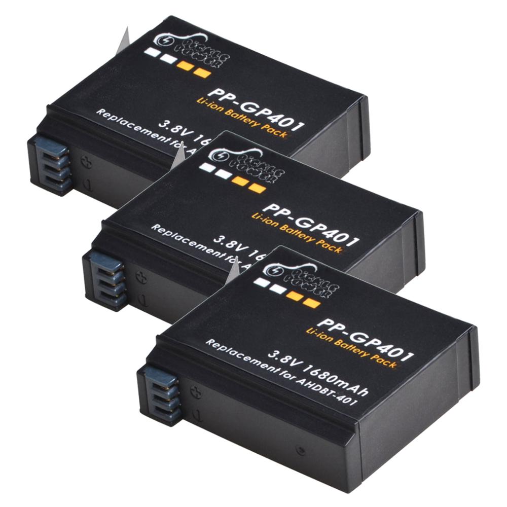 Batería y cargador para Go pro Hero 4 hero4, accesorios para Cámara de Acción GoPro HERO4 AHDBT-401: 3 battery