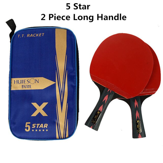 Huieson Upgraded 5 Star Carbon Table Tennis Racket Set Lightweight Powerful Ping Pong Paddle Bat with Good Control