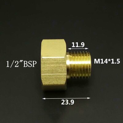 M10 M14 M16 M20 Metric Female To Male Thread Connection Brass Pipe Fitting Adapter Coupler Connector For Fuel Gas Water: NO11