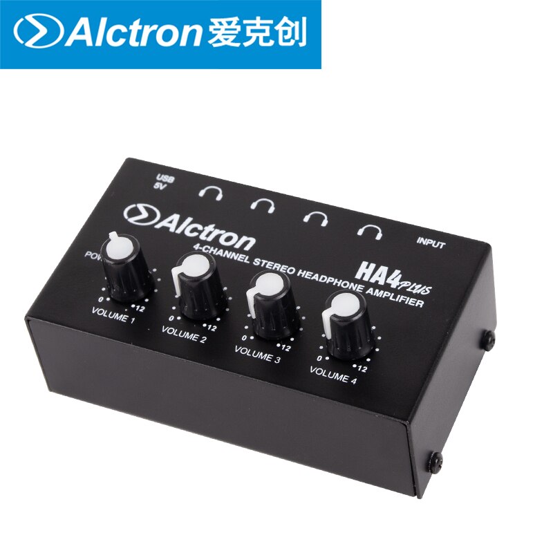 Alctron HA4PLUS 4-Kanaals Draagbare Stereo Hoofdtelefoon Versterker Mini Oortelefoon Splitter Amp Trs Hoofdtelefoon Uitgang HA4 Plus