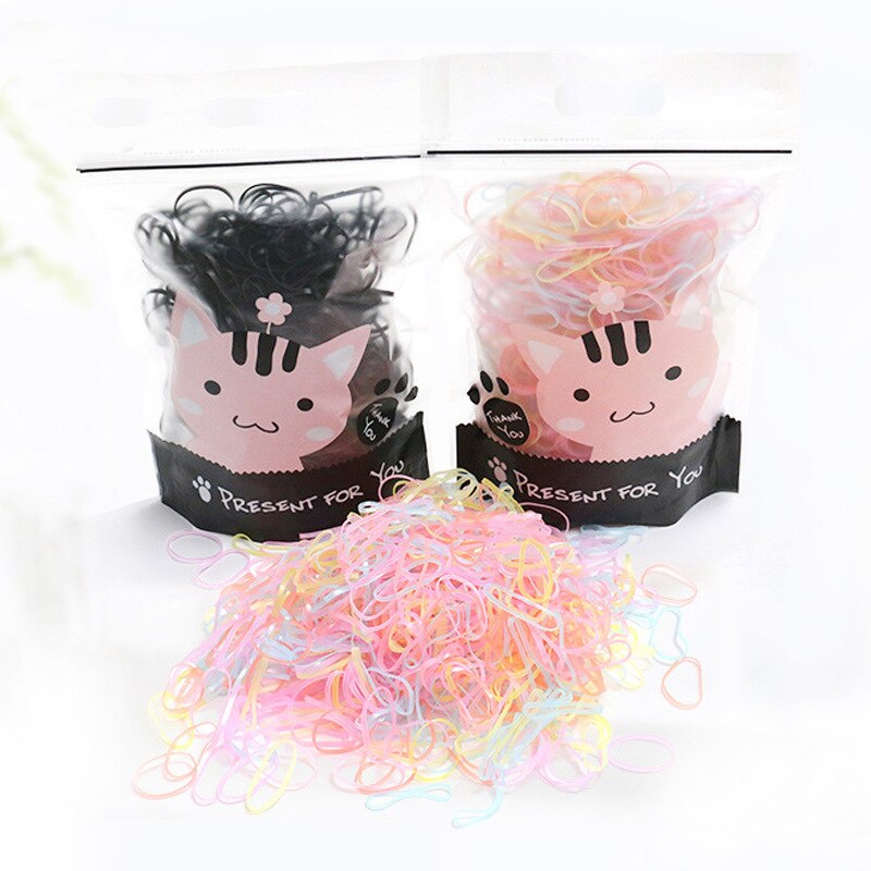 Kleurrijke Kinderen 1000 Wegwerp Kleine Elastiekjes Zal Niet Pijn Het Haar Styling Haar Accessoires Rubberen Band Styling