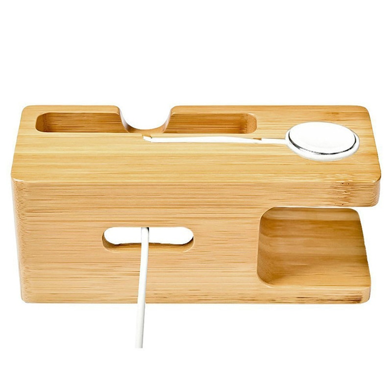 Charging Dock Station Bamboo Wood Holder for iPhone 11 Pro x xs xr Samsung HUAWEI for Apple Watch Smartwatch Charger Phone Stand