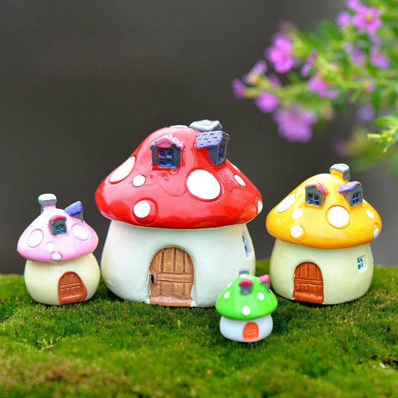 Vintage svamphus miniatyr älva trädgård hem hus dekoration mini hantverk mikro landskapsarkitektur inredning gör det själv tillbehör