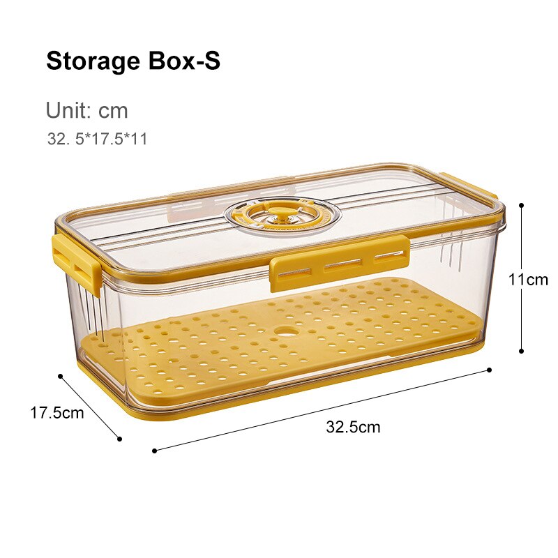Refrigerator Storage Container Box Food Grade PET Plastic Thickened Timekeeping Frozen Food Storage Kitchen Containers Set: 7006 Yellow