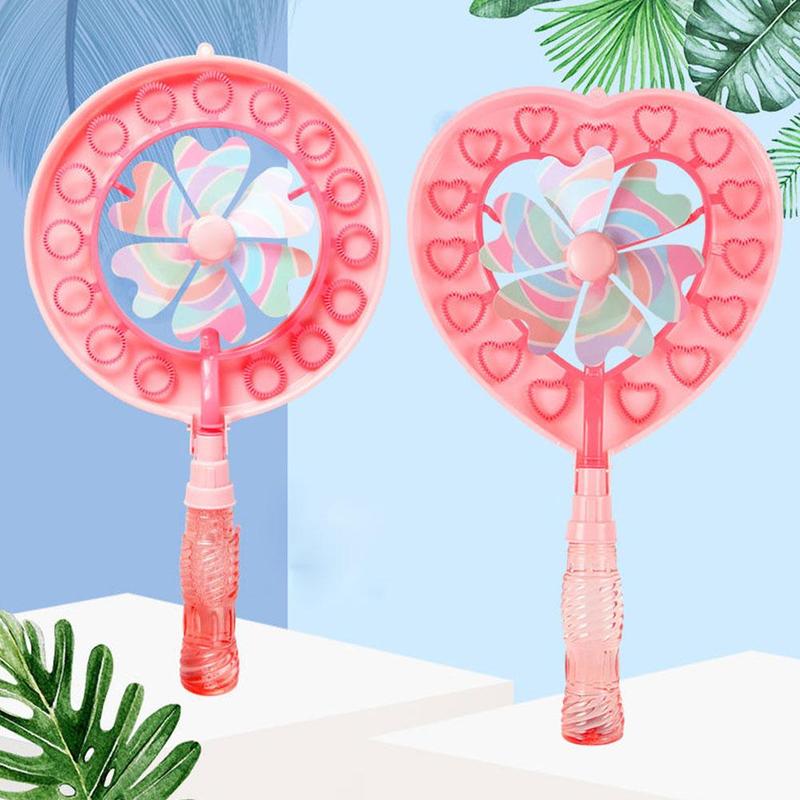 Bubble Wand Vijf Gat Multi-Bubble Hartvormige Windmolen Bubble Wand Kinderen Bubble Speelgoed