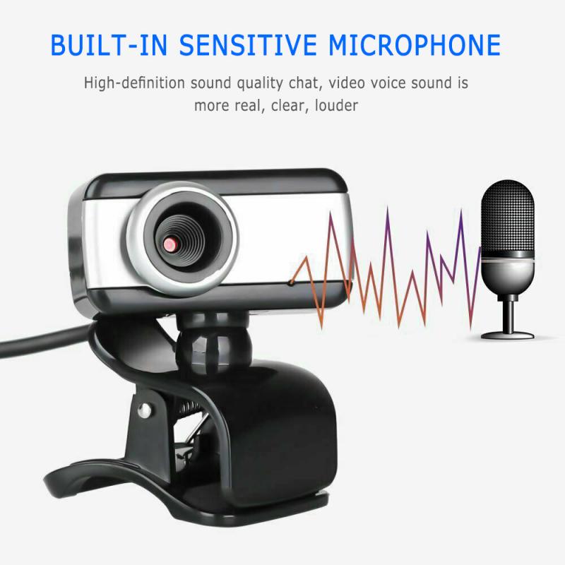 HD Webcam with Privacy Cover USB 2.0 Camera w/Microphone For PC Laptop Desktop Webcams Computer Peripherals