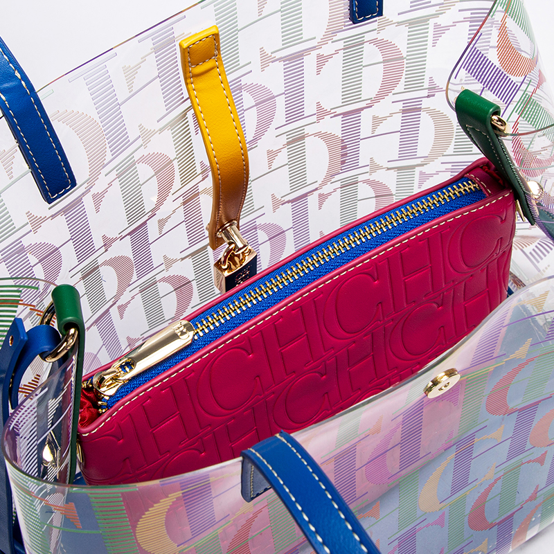 Klassische, schlichte damenhandtasche von christchurch mit großem fassungsvermögen, transparente farbe, ideal zum shoppen.