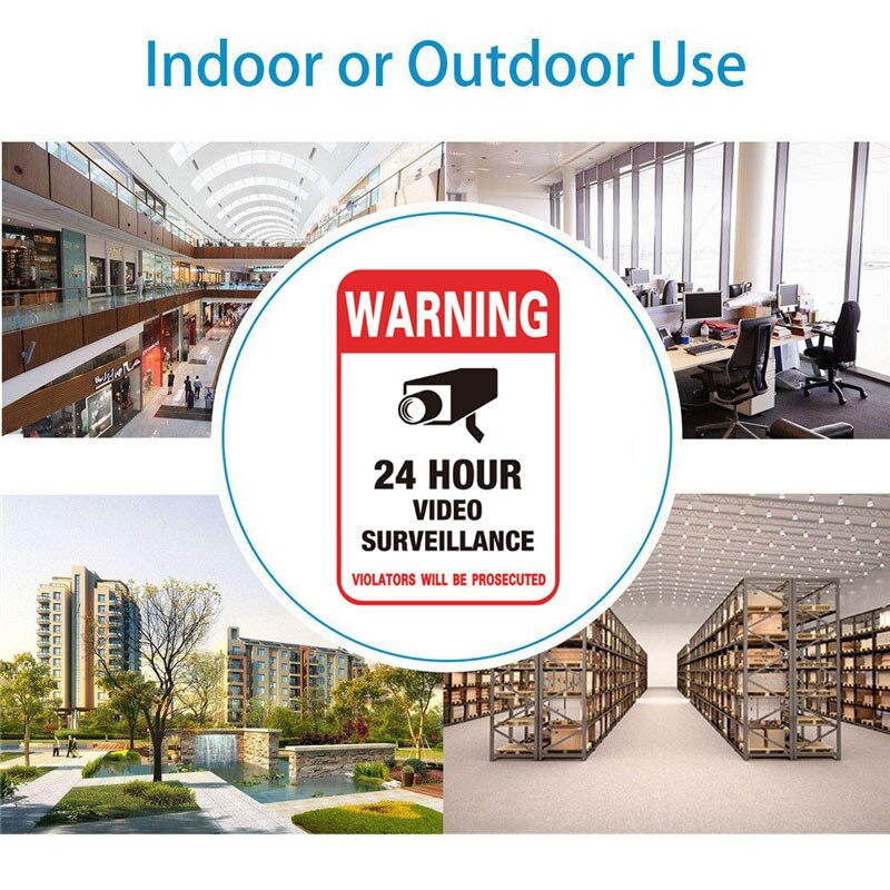 Surveillance Camera Warning Sticker indoor outdoor Waterproof 5pcs