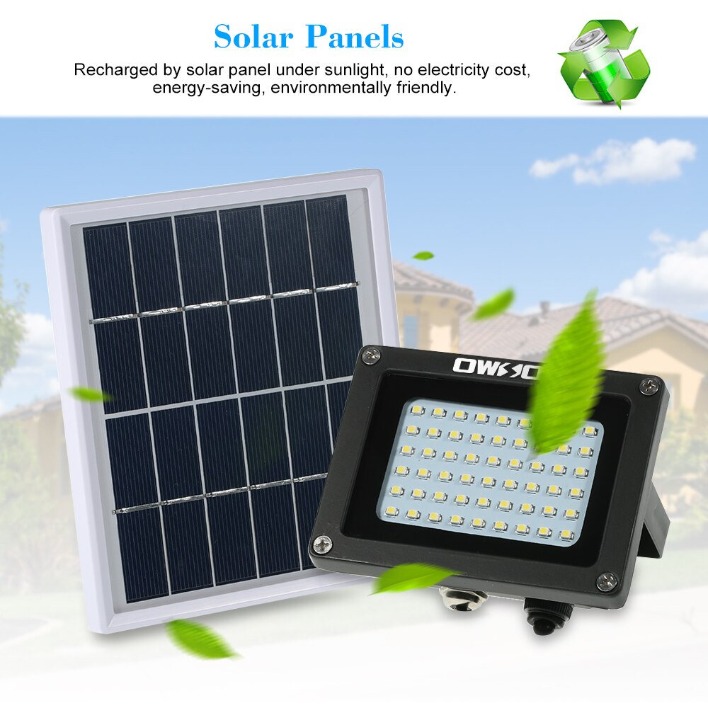 Photography Lighting Solar Powered Floodlight 54 LED Solar Lights IP65 Waterproof Outdoor Security Lights for Home Garden Lawn