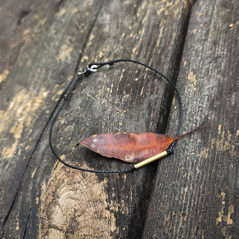 Brons Buis Armband Voor Mannen, Mannen Armband Met Feather Charm, Mannen Armband