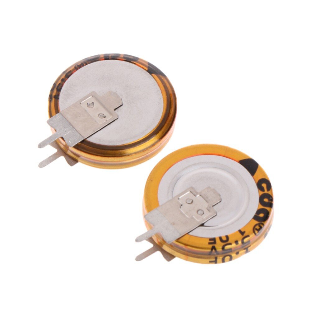 2 Pcs Universale 5.5 V 1.0F Super-Condensatore V-Tipo di Pulsante Smart 5 millimetri di Capacità Whosale &amp; Dropship