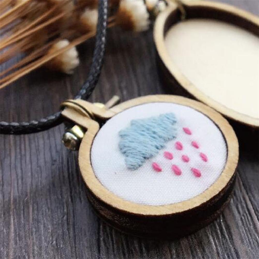 DIY Cross Stitch Sewing Handmade Stitches Crafts Tool Mini Wooden Hoop/Ring Embroidery Fixed Frame