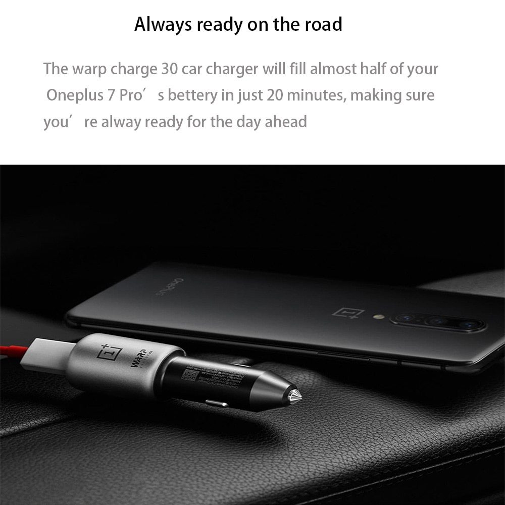 OnePlus Original 8 Warp Cargador 30W cargador de coche typec de entrada de cable 12V 24V 4.5A salida 5V 6A Max para OnePlus/7 /7 Pro/ 7T /7T pro