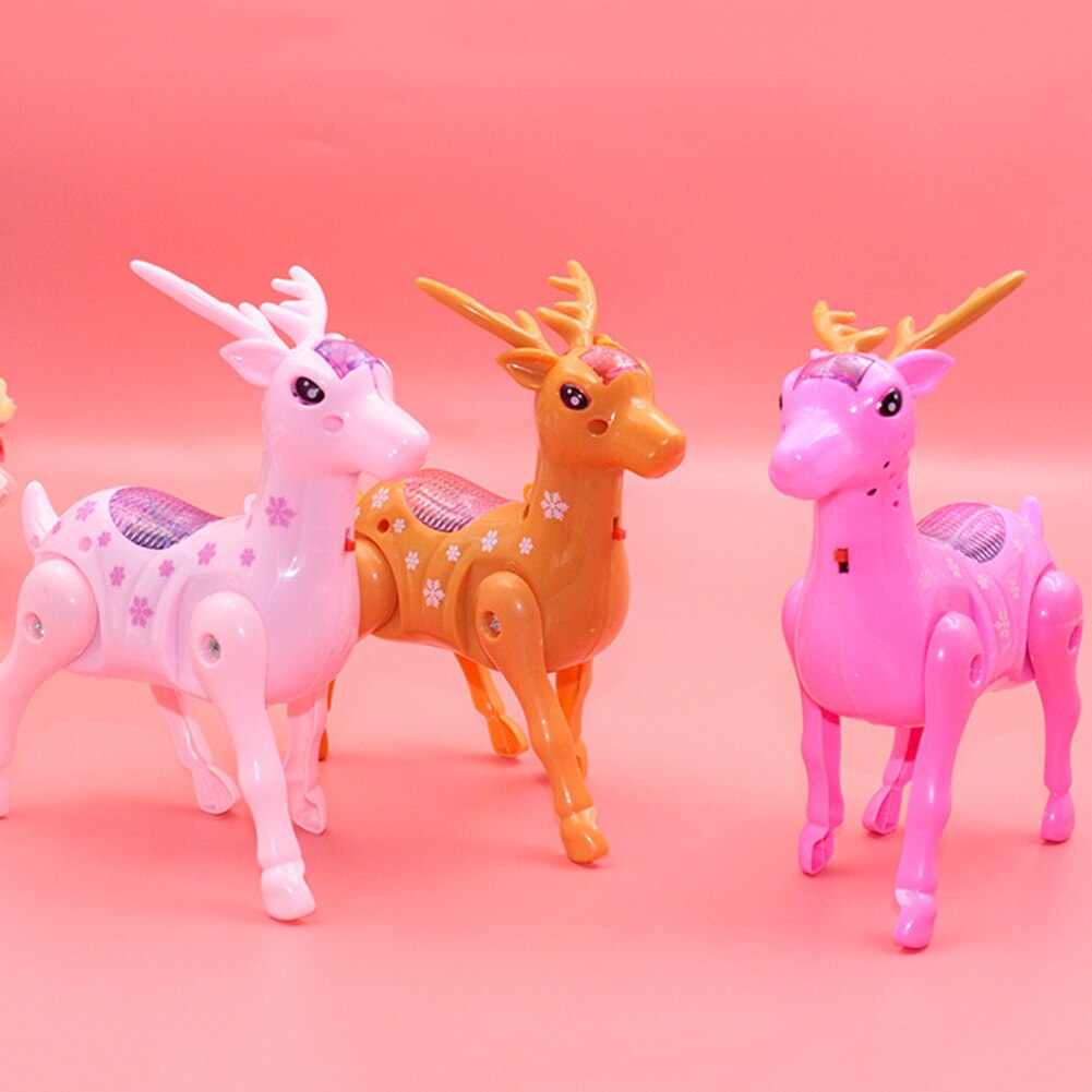 Elektryczny chodzący muzyczny doprowadziło Sika Jeleń zabawka w kształcie zwierzątka ze smyczą interaktywna zabawka dla dzieci наклейки на автотовары akcesoria samochodowe