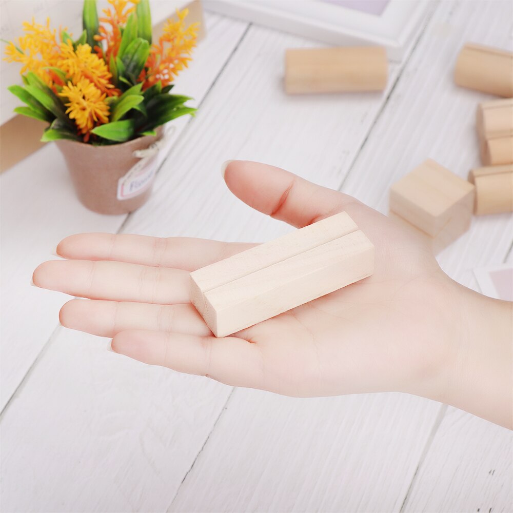 1PC natural wood note holder photo holder office desk business card message holder wedding crafts desk decoration base crafts