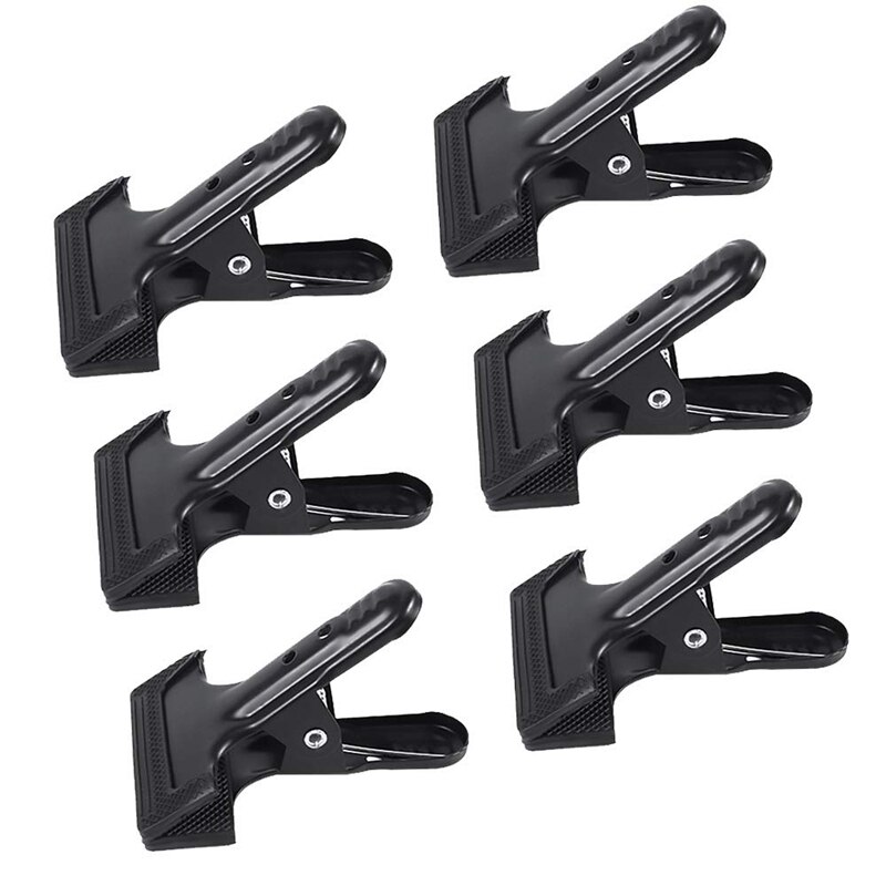 6-Pack Set Achtergrond Klemmen 4.3 Inch Met 2.2 Inch Max Opening Fotografie Clips Heavy Duty Lente Achtergrond Klem voor Foto Stu: Default Title