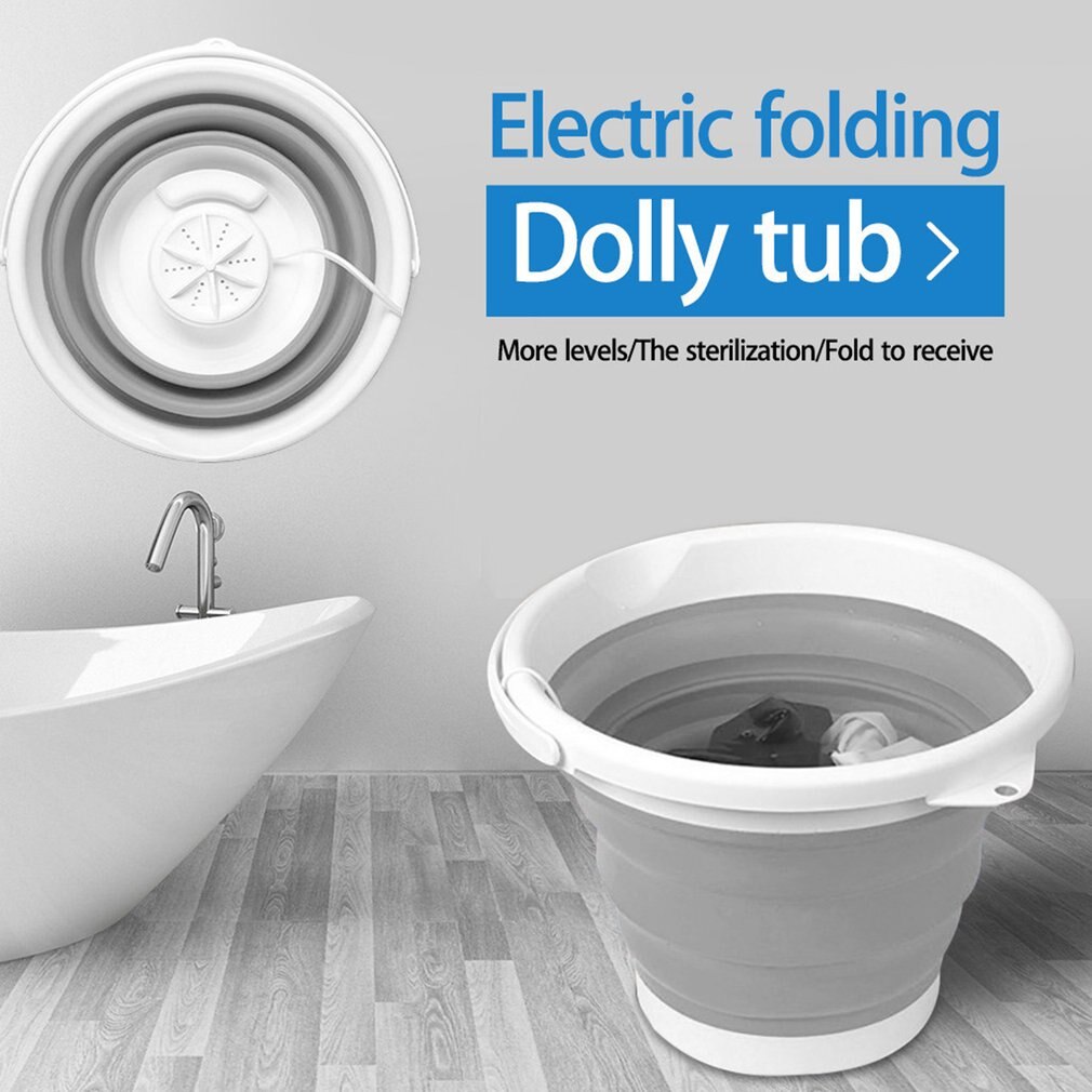 Mini Ultrasonic Washing Machine Portable Automatic Turbo Electric Roller Rotating Washer Equipment Essential for Home Travel