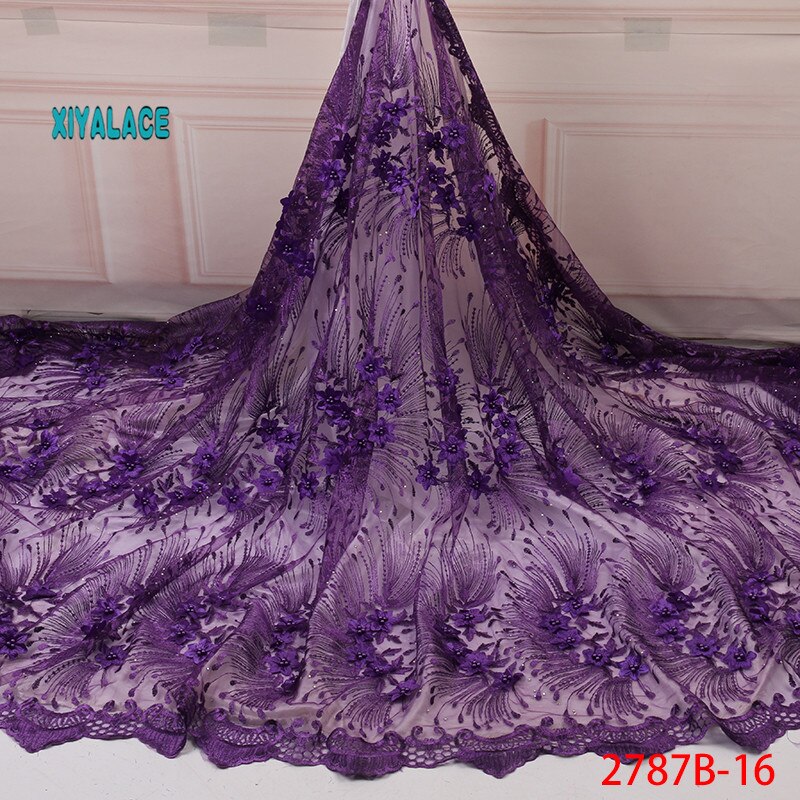 Tissu africain en dentelle, Tulle de , broderie française,