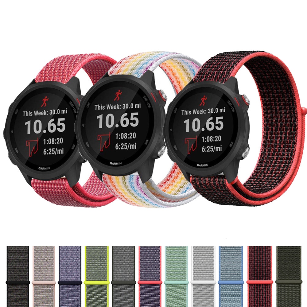 Nylon Loop Strap for Garmin Forerunner 245 M /Garmin vivoactive 3 Forerunner 645 Smart Watch Wrist Bracelet Watchband